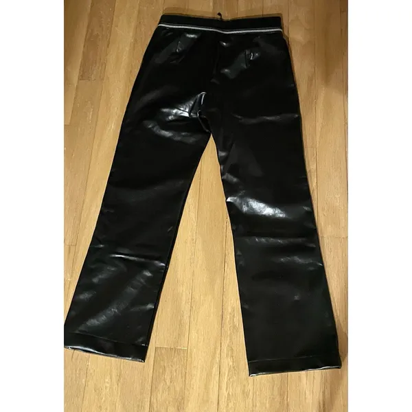ZARA Bloggers Fave Black Faux Leather Pants Zipper Detail/Detachable Waist-Small - Image 12