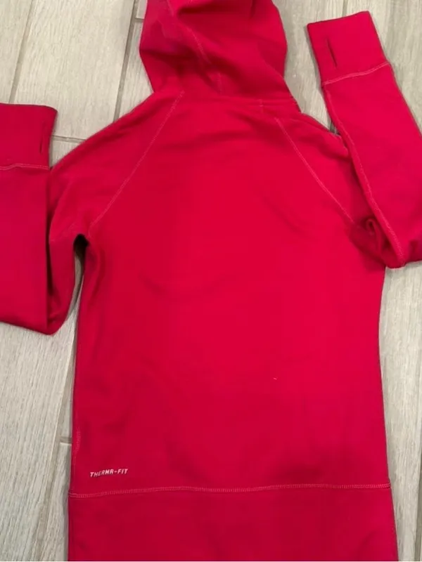 Nike Women's Hot Pink Pullover Hoodie with Repeat Logo Xs - Image 5