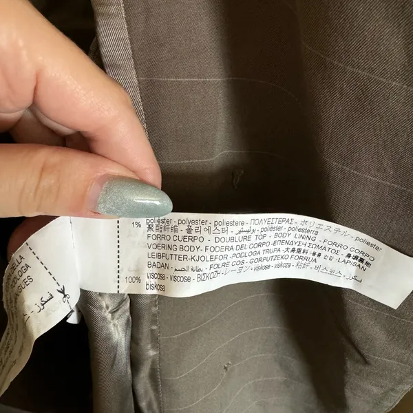 Zara Belted‎ Plaid Blazer Coat Sz Large Brown Grey - Image 8