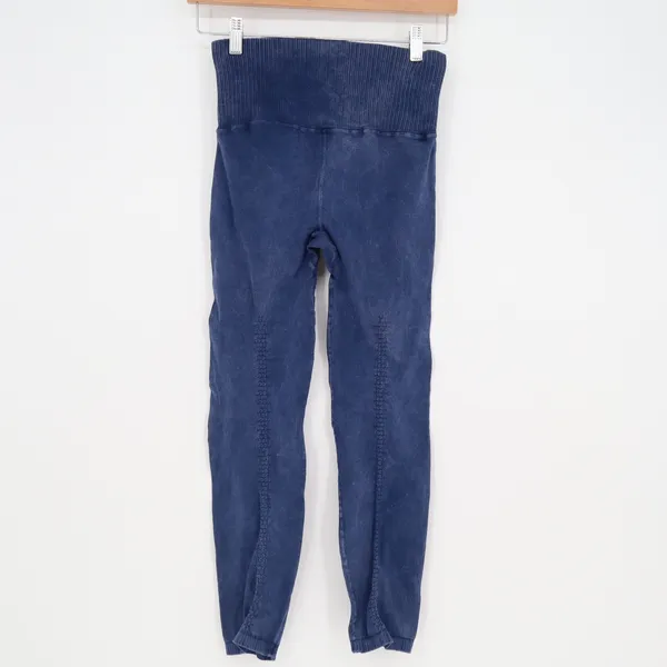 Free People Movement Good Karma Leggings Navy Acid Wash High Rise M/L - Image 3
