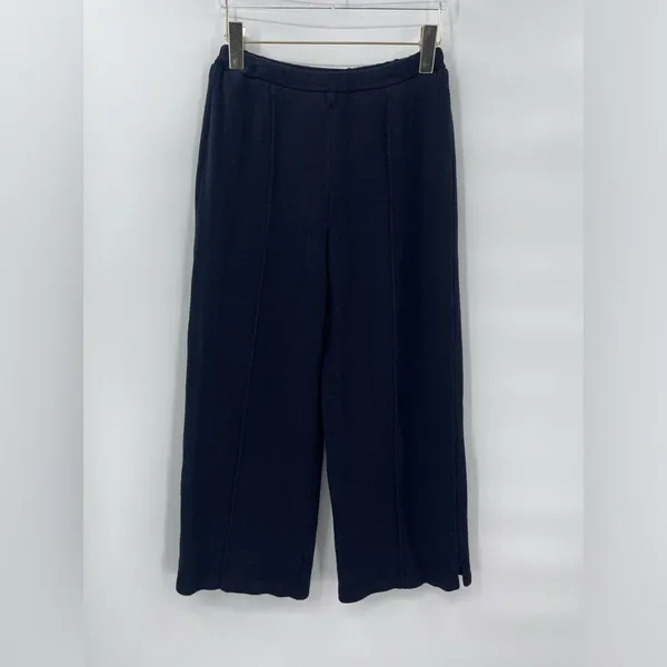 St.John black knit wide leg pants with pleats size 4‎ - Image 2