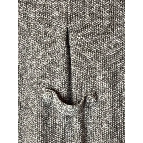 Bask Sweater Women Small Brown Ivory Knit Collared Snap Long Line Cardigan‎ - Image 10