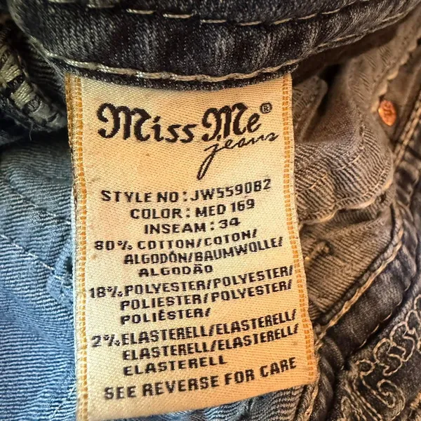 Miss Me Signature Rise Boot Jeans Size 30 Medium Wash Embellished Flap Pocket - Image 5