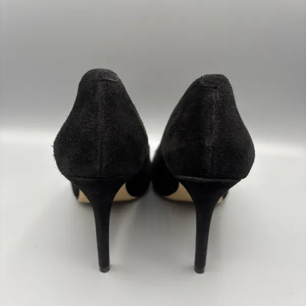 White House | Black Market High Heels Size 8 Black Suede Olivia Whipstitch Purple Braided Pumps Gothic - Image 8
