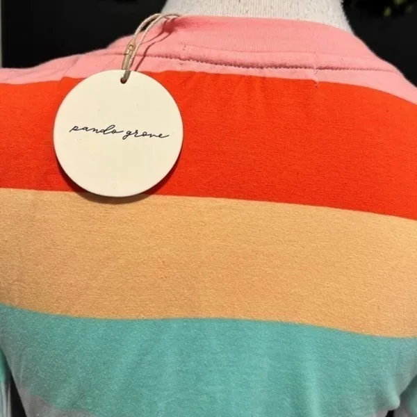 Panda‎ Grove Rainbow Striped Mid Lenght Dress Size S NWT - Image 3