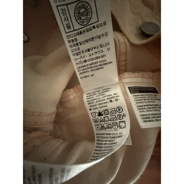 LEVI'S FRESH ORIGINAL TRUCKER‎ JACKET WOMENS XS PINK JEAN DENIM Botanical - Image 6