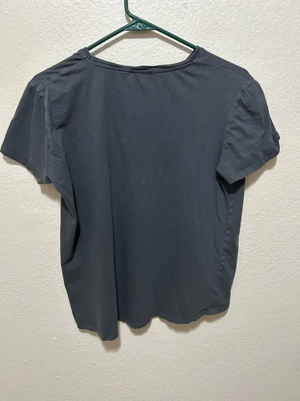 Zara Gray Cropped Tee Size Medium 100% Cotton Casual Minimalist Basic - Image 2
