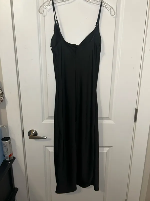 Satin Black Dress - Image 2