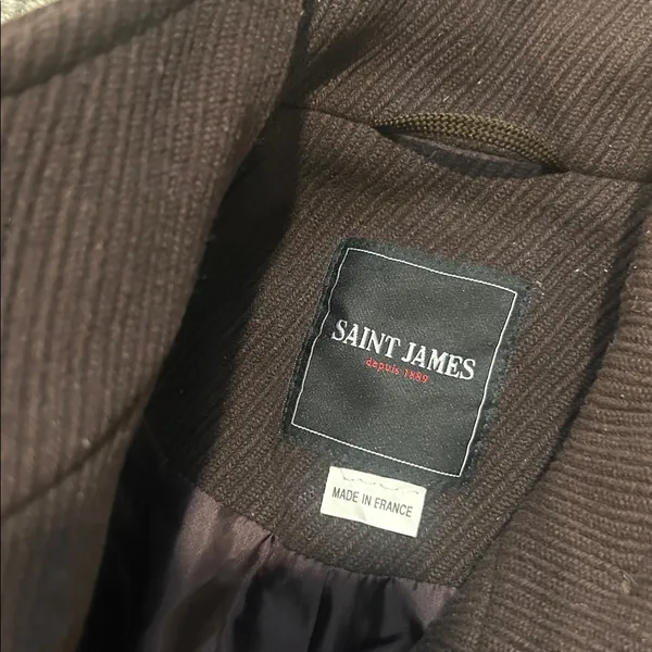 Saint James Paris Brown Wool Pea Coat - Image 5
