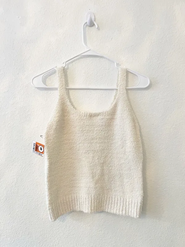 Free People Movement‎ Cozy Fuzzy Sherpa Knit Tank Blouse Small New - Image 6