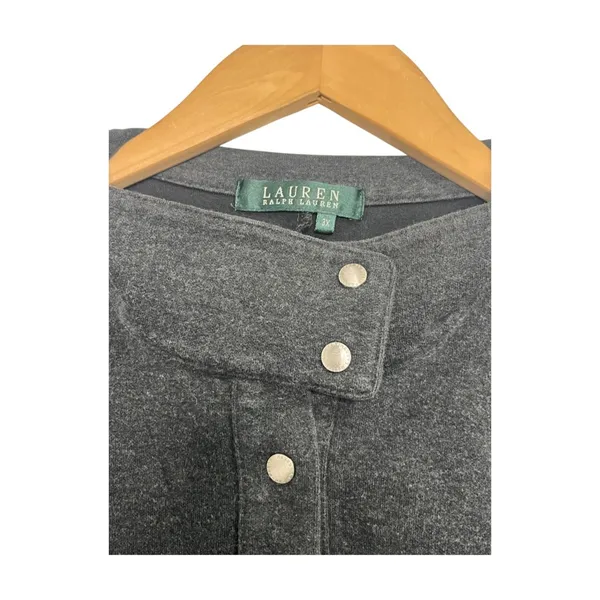 Lauren Ralph Lauren Jacket Womens 3X Gray Snap Button Casual Classic Everyday - Image 5