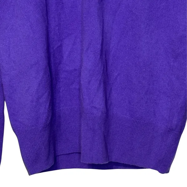 J.Crew Womens Italian Cashmere V-Neck Sweater Purple Relaxed Fit M 29660 - Image 3
