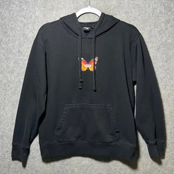 Vans‎ Off The Wall Butterfly Graphic Hoodie Black XS Skater Sweatshirt - Image 4