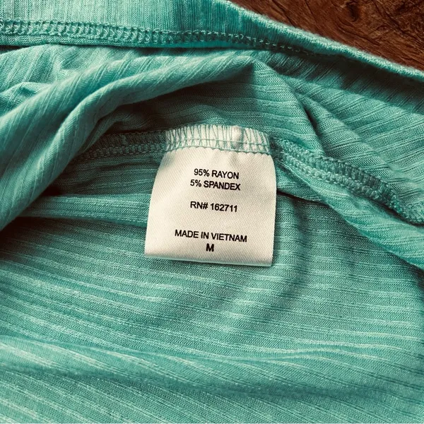 HOOKED UP turquoise teal baby doll top, size M - Image 7