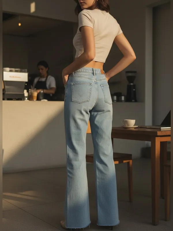 Zara women’s high - waisted Ripped wide leg jeans - Image 14
