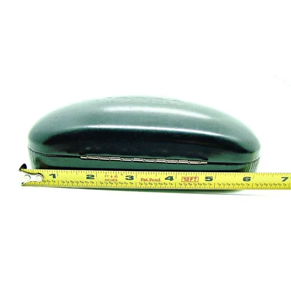 Gucci Sunglasses Hard Clam Shell Eye Glasses Case Black Embossed Logo M/L Size - Image 9