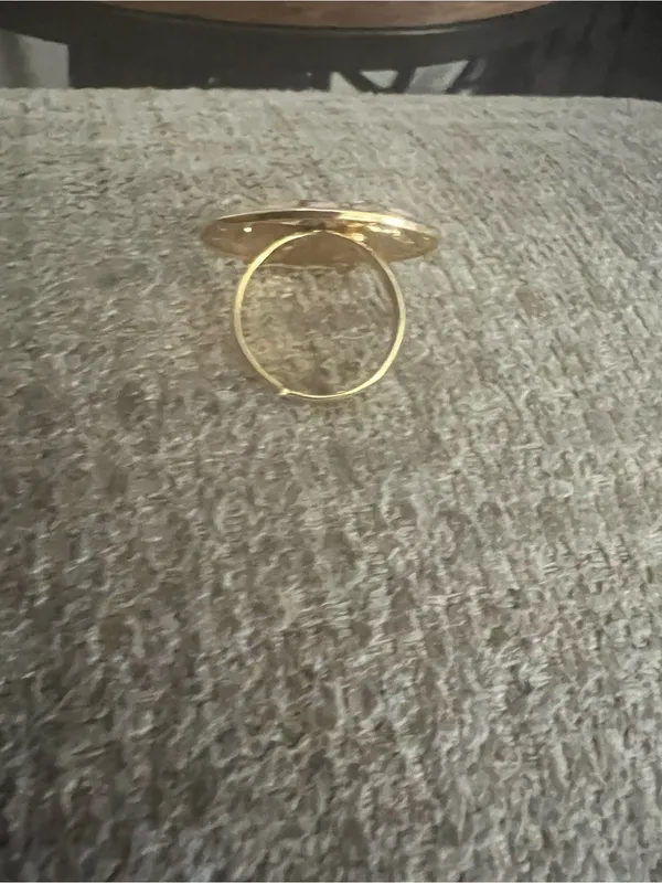 Women’s Gorgeous Pink & Gold Seashell Statement Adjustable Ring Size 6 - Image 4