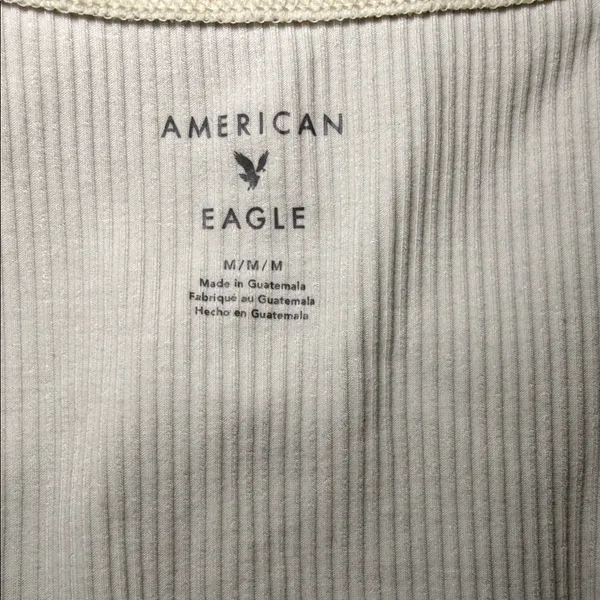 American Eagle Ribbed Off White Tank - Image 3