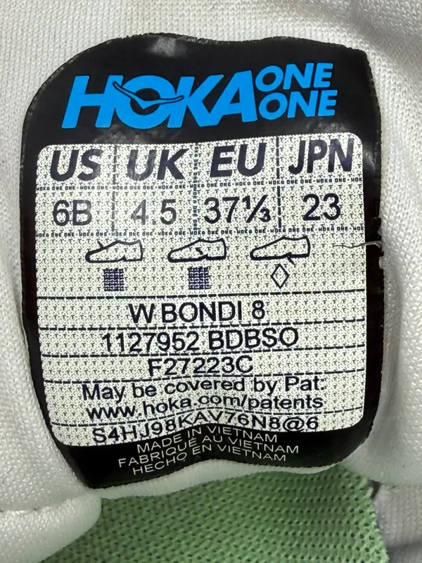 Hoka One One Bondi 8 Running Shoe Women's 6B Blanc de Blanc Sunlit Ocean Walking - Image 13