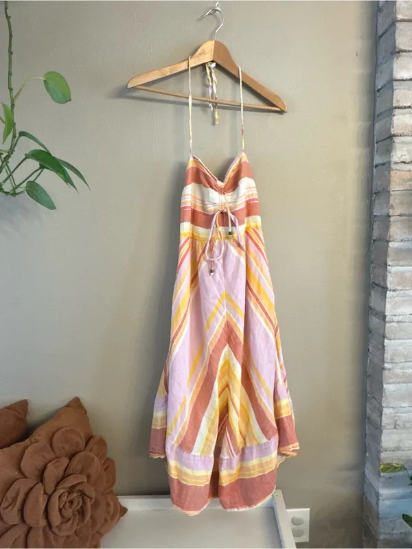 ANTHROPOLOGIE Savannah Striped Halter Dress‎ - Image 2