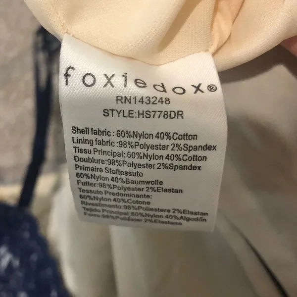 Foxiedox Anthropologie daleyza Lace‎ Square Neck Midi dress Navy Blue Size small - Image 8