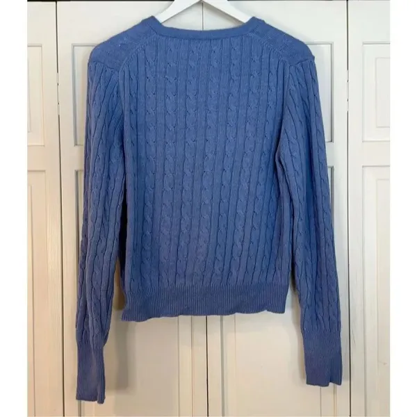 J.Crew Vintage wool angora blend cableknit cardigan sweater large - Image 7