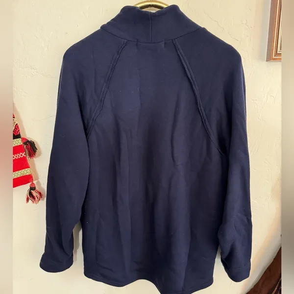 Free People Navy Blue Sweatshirt Sz Xs Pockets - Image 4