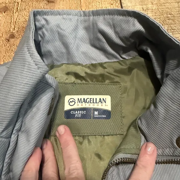 Magellan Outdoors NEW Womens Green Gray Campfire Quilted Full Zip Vest Sz M Warm - Image 5