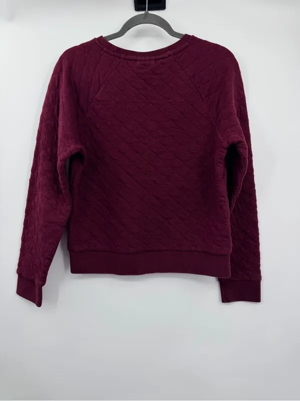 Patagonia Organic Cotton Quilt Crew Women M Chicory Red Quilted Sweatshirt‎ - Image 3