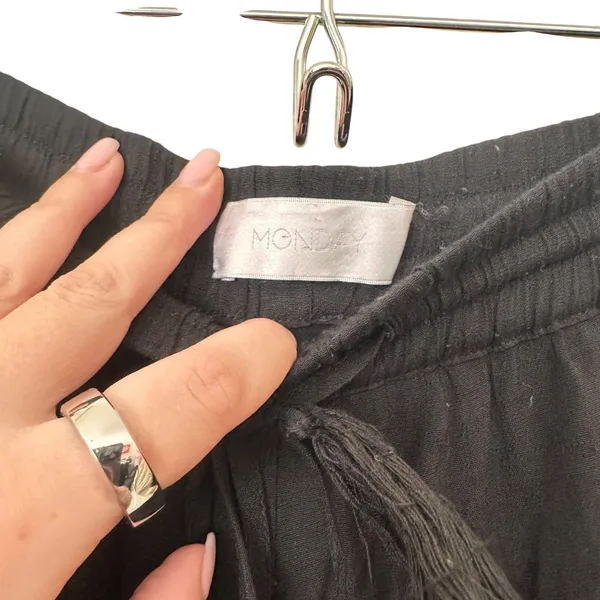 MONDAY‎ SWIMWEAR Tahiti Wide Leg Beach Pant Black Medium - Image 4