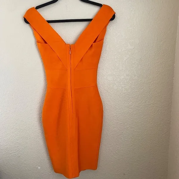 HOUSE OF CB 'Ginevra' Orange Cross Front Bandage Dress‎ /Size XS NWOT - Image 7