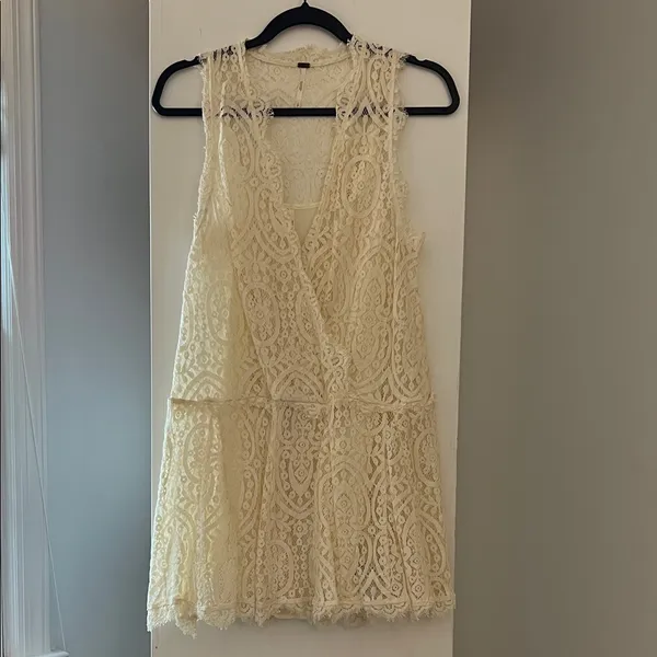 Free People Heart in Two Cream Ivory Lace Dress - Image 5