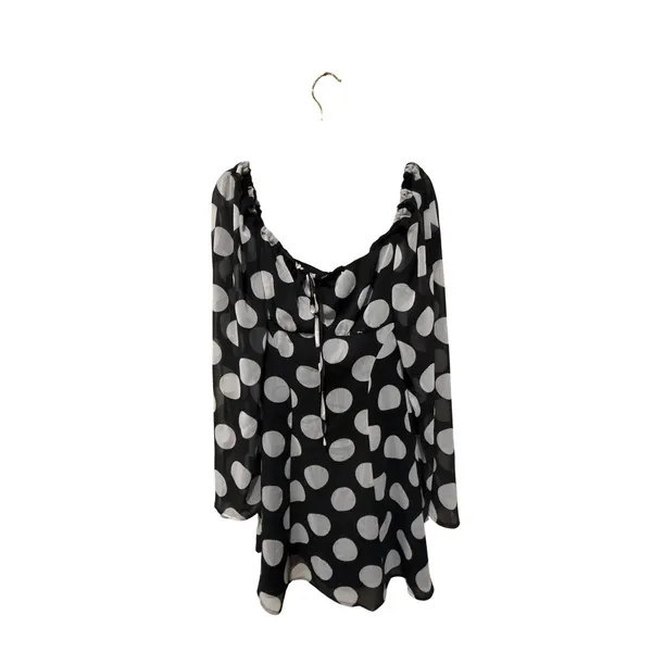 Avec Les Filles Printed Empire-Waist Bell-Sleeve Dress Size‎ 12 - Image 5
