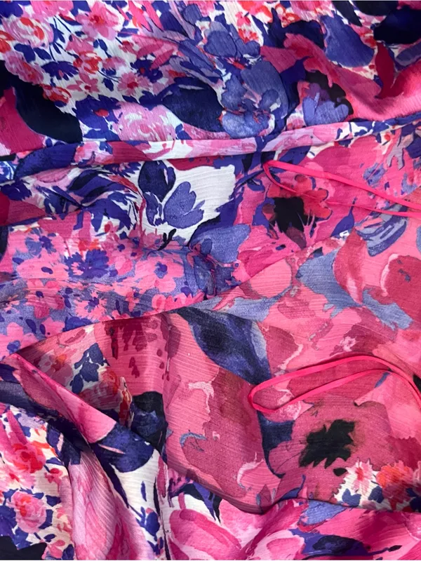 Zara purple and pink printed dress - Image 12