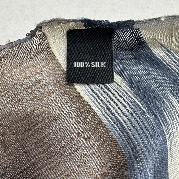 Unisex Silk Scarf With Thin Fringes‎ 68" x 25" - NEW in Bag. - Image 9