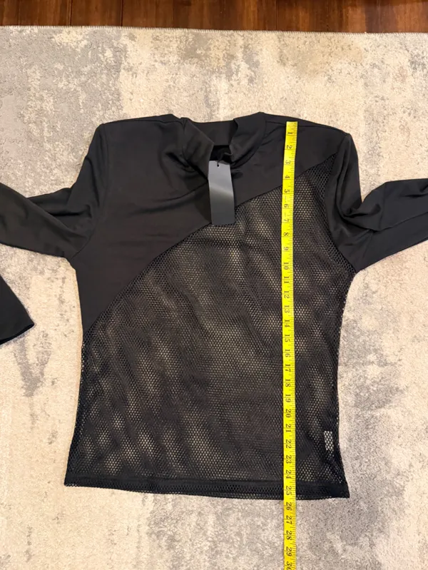 Incerun NWT Black Mesh Panel Long - Image 7