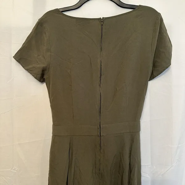ModCloth Bay‎ Area Believer Cropped Tie Front Jumpsuit Women's Size Medium Green - Image 4