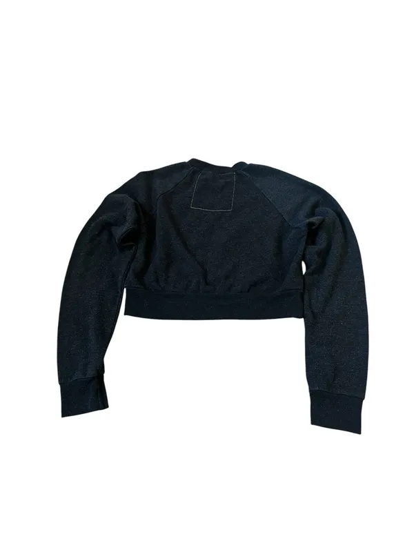 Aviator Nation Bolt Logo Classic Cropped Crew Sweatshirt Gray White Casual Beach - Image 4