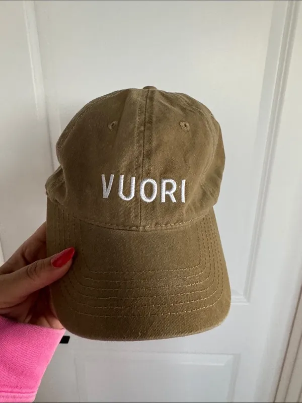 Vuori Logo Baseball Cap - Olive Green with White Stitching - Image 4