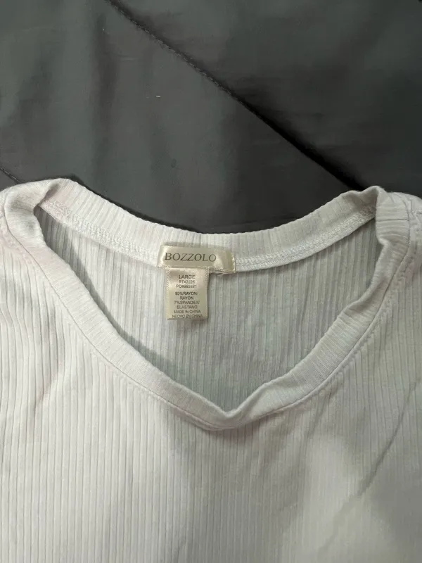 Bozzolo White ribbed top - Image 2
