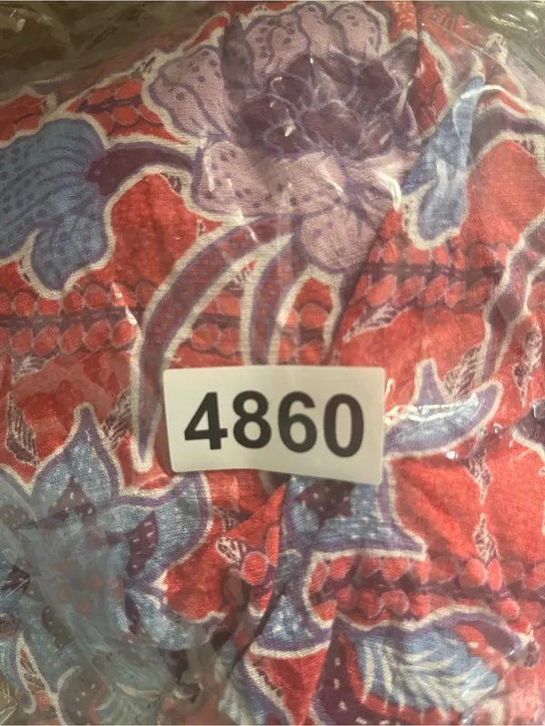 Knox Rose Red Blue Tropical Floral Midi Dress Medium Resort Beachy Vacation - Image 8