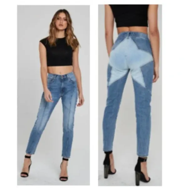 Revice Venus Crop Star Jeans in‎ Stargazer Medium Wash Blue Size 26 - Image 2