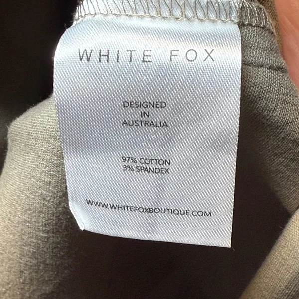 WHITE FOX Olive Green Wide Leg‎ Pants Tie Waist Drawstring Cargo Style - Image 8