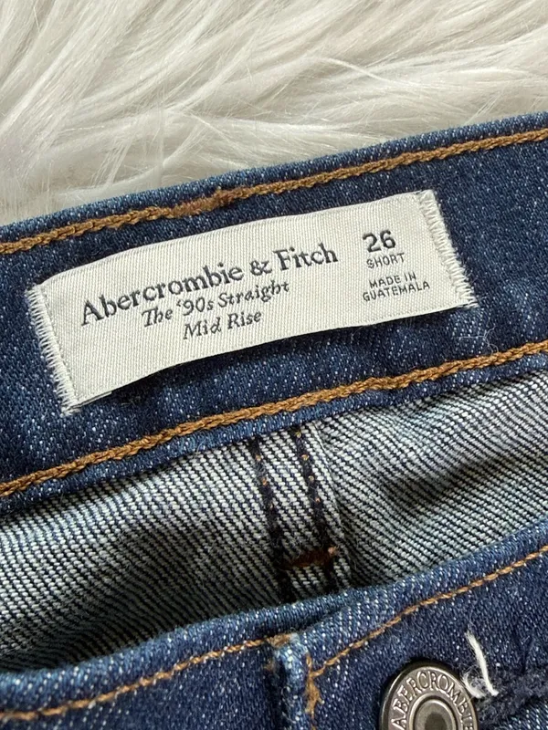 Abercrombie Dark Wash The 90’s Straight Mid Rise Jeans - Image 4