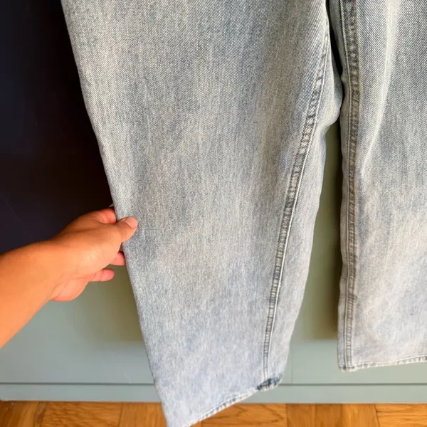 Unbranded Vintage High Rise Wide Leg Jeans 26x29.5 Actual Light Wash 100% Cotton - Image 3