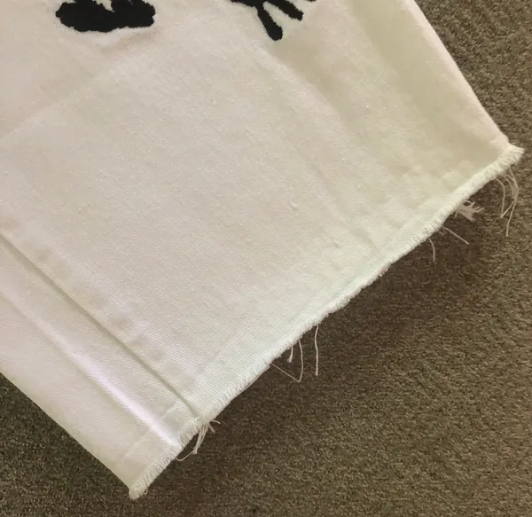 White Embroidered Ankle Pants Size L - Image 10