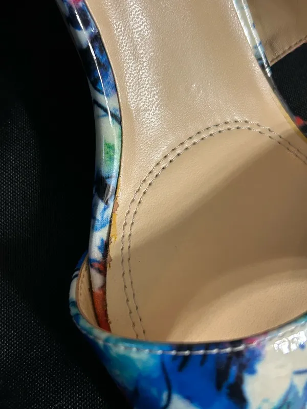 Unisa Women’s Blue Floral Open-Toe Women's Dress 3.5” Heels SZ 7 - Image 7