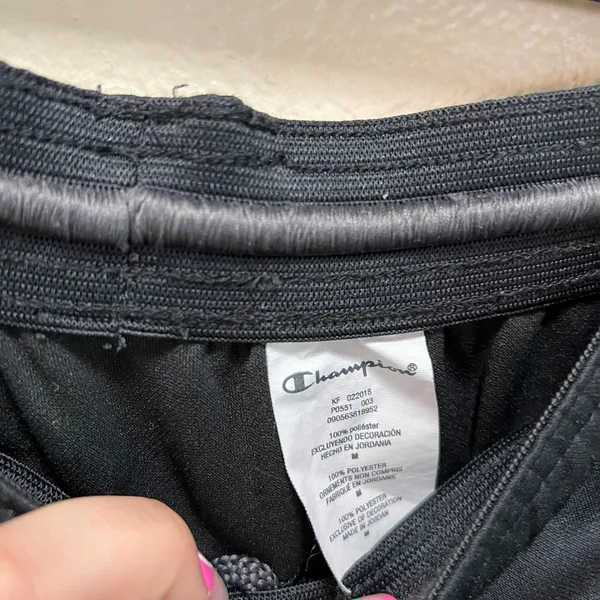 Champion Authentic Athleticwear Sweatpants Black Wide Baggy Pull-On Sz M - Image 6