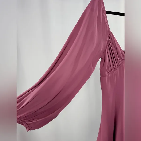 Abercrombie &‎ Fitch Sheer Long Sleeve Mini Dress in Mauve Size Extra Small - Image 3