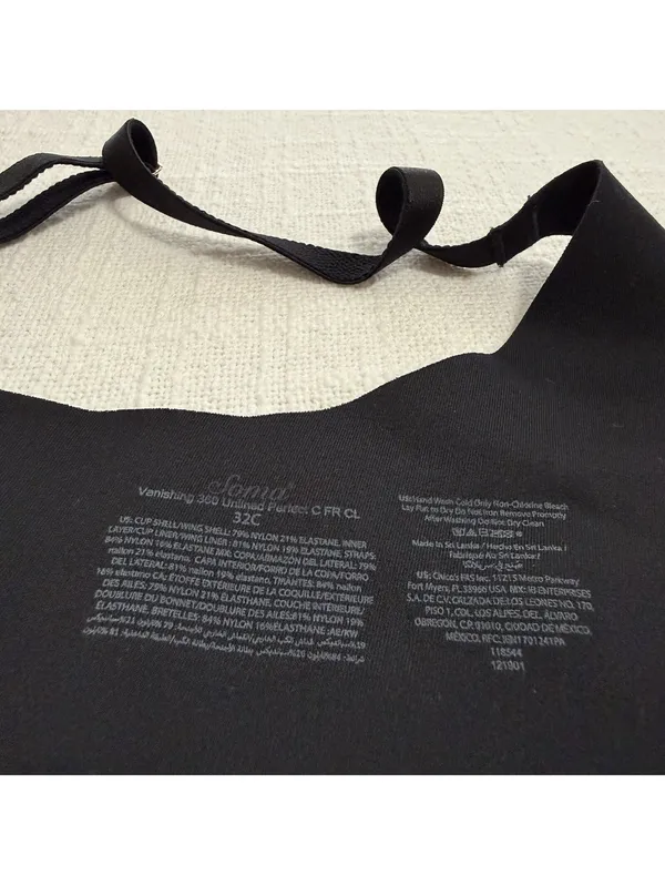 Soma 32C Vanishing 360 Unlined Perfect Coverage Black Bra Underwire Front Close - Image 6